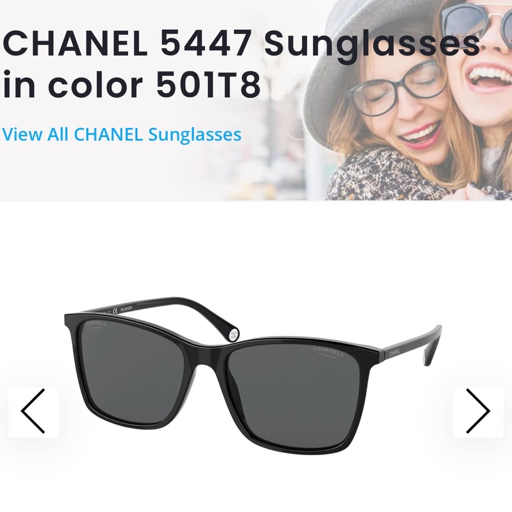 Chanel Black Polarized Square Sunglasses - Picture 6 of 11